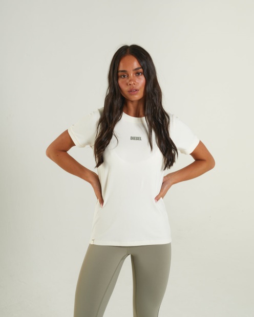 Diesel UK Julia T-Shirt Cream Ivory