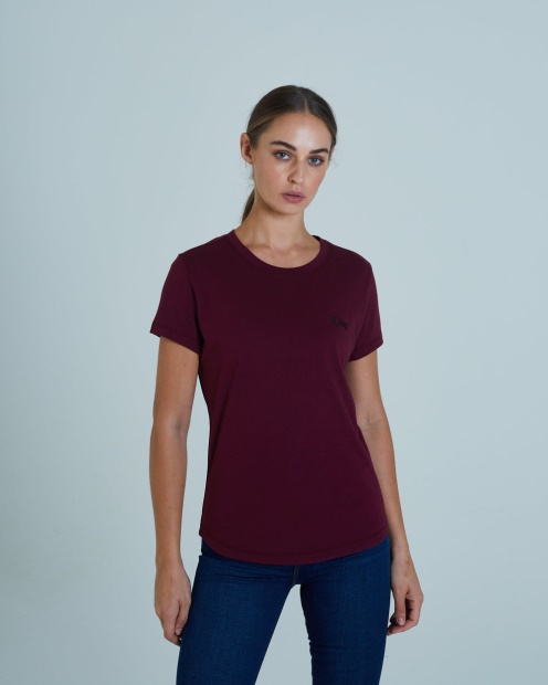 Wine Cloda Basic T-Shirt Deep Damsen Diesel UK