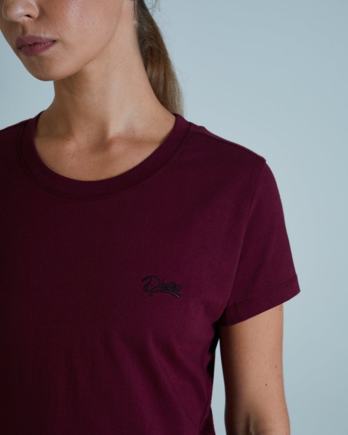 Wine Cloda Basic T-Shirt Deep Damsen Diesel UK