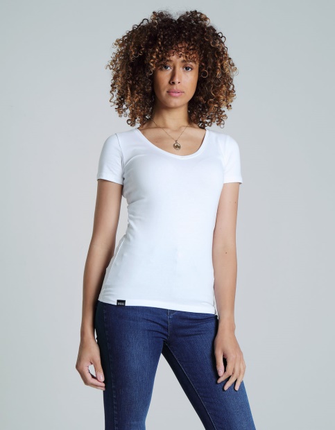 Diesel UK Clara V Neck Basic Optic White