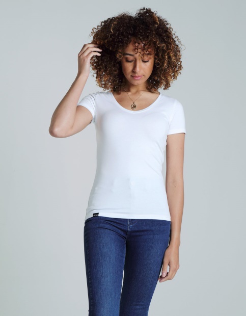 Diesel UK Clara V Neck Basic Optic White