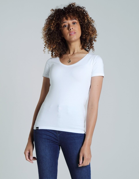 Diesel UK Clara V Neck Basic Optic White