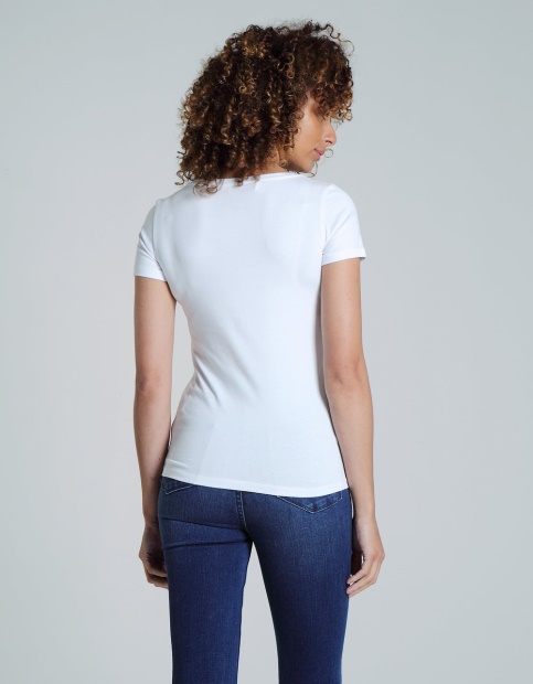 Diesel UK Clara V Neck Basic Optic White