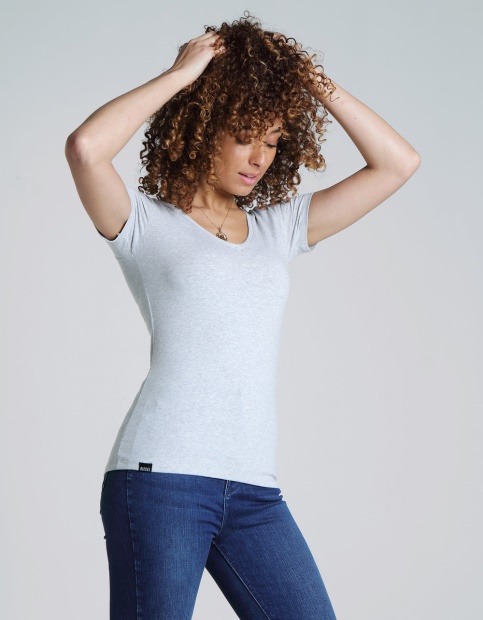 Light Grey Diesel UK Clara V Neck Basic Pebble