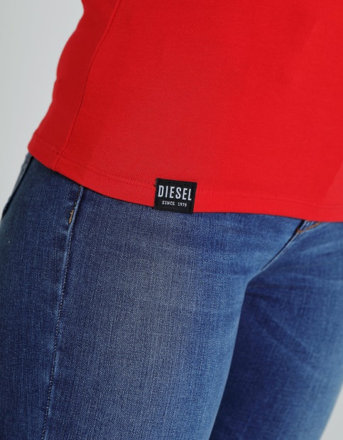 Clara V Neck Basic Vermillion Red Diesel UK