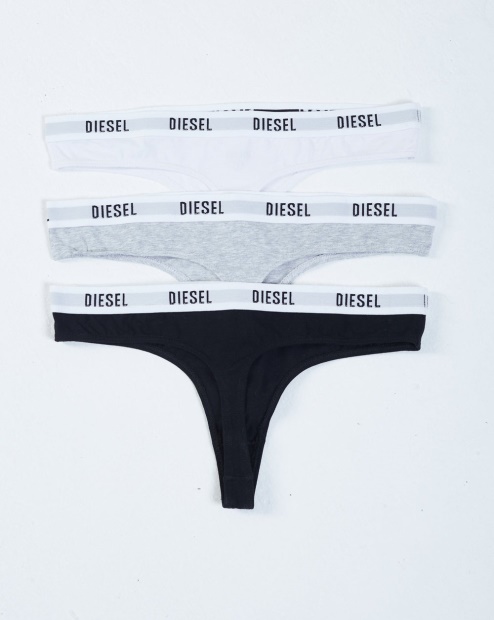 Diesel UK Aubrey 3 Pack Thong Black
