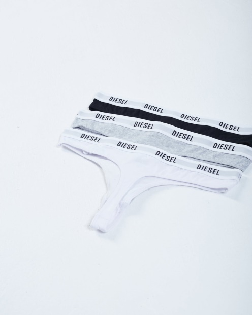 Diesel UK Aubrey 3 Pack Thong Black
