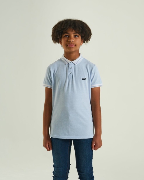 Black Fred Birdseye Polo Sky Blue Diesel UK