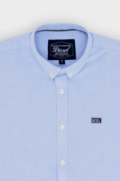 Walsh Oxford Shirt Sky Blue Diesel UK Beige