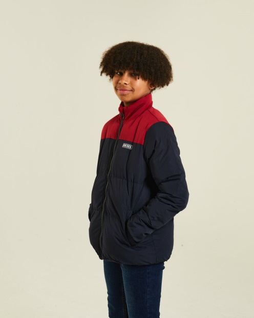 Diesel UK Hartley Padded Jacket Red/Navy Grey/Black