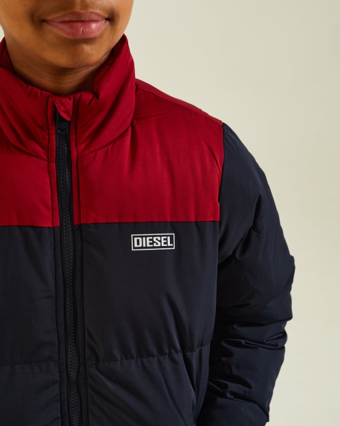 Diesel UK Hartley Padded Jacket Red/Navy Grey/Black
