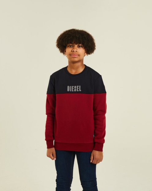 Barney Sweater Red/Navy Diesel UK Blue