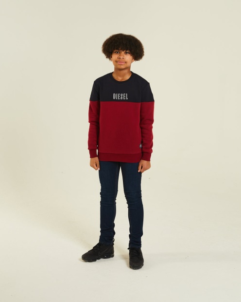 Barney Sweater Red/Navy Diesel UK Blue