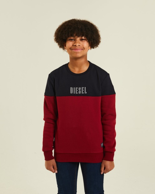 Barney Sweater Red/Navy Diesel UK Blue