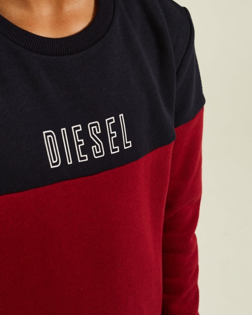 Barney Sweater Red/Navy Diesel UK Blue