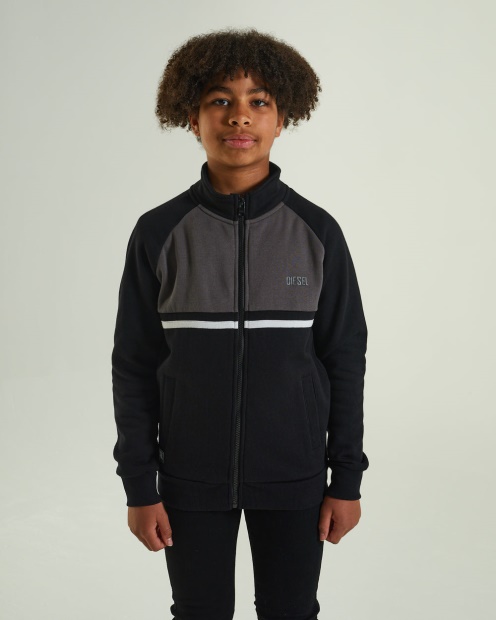 Diesel UK Larkin Zip Through Black Red