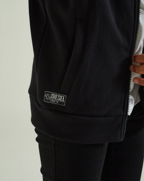 Diesel UK Larkin Zip Through Black Red