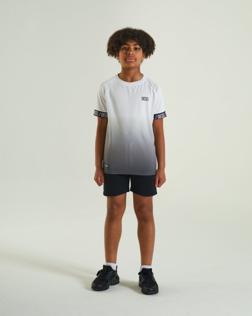 Diesel UK Jack Dip Dye Tee White/Grey Navy