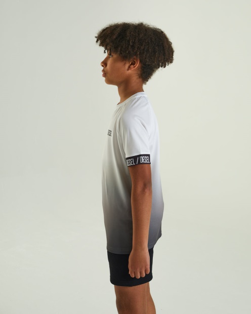 Diesel UK Jack Dip Dye Tee White/Grey Navy