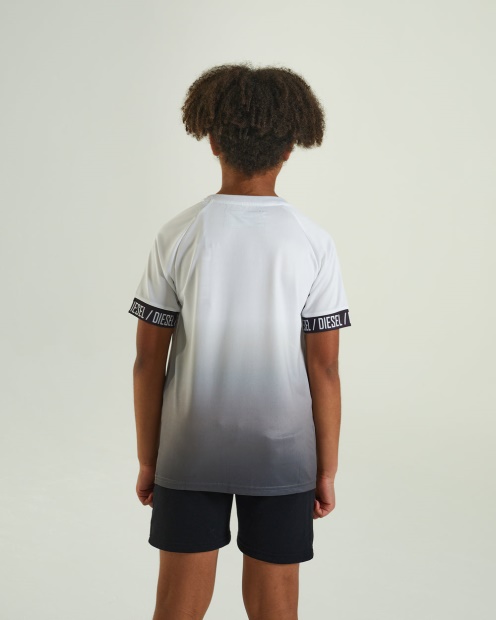 Diesel UK Jack Dip Dye Tee White/Grey Navy