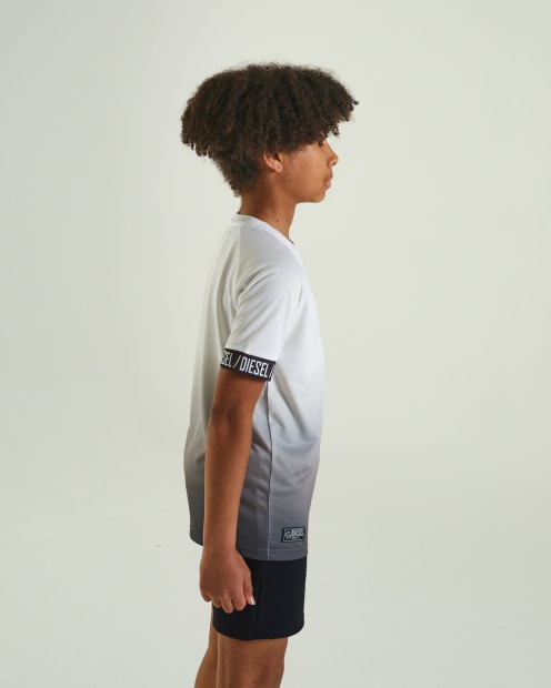 Diesel UK Jack Dip Dye Tee White/Grey Navy