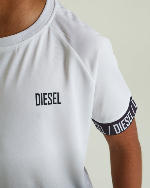 Diesel UK Jack Dip Dye Tee White/Grey Navy