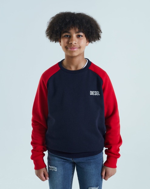 Irving Sweater Navy/Red Diesel UK Grey