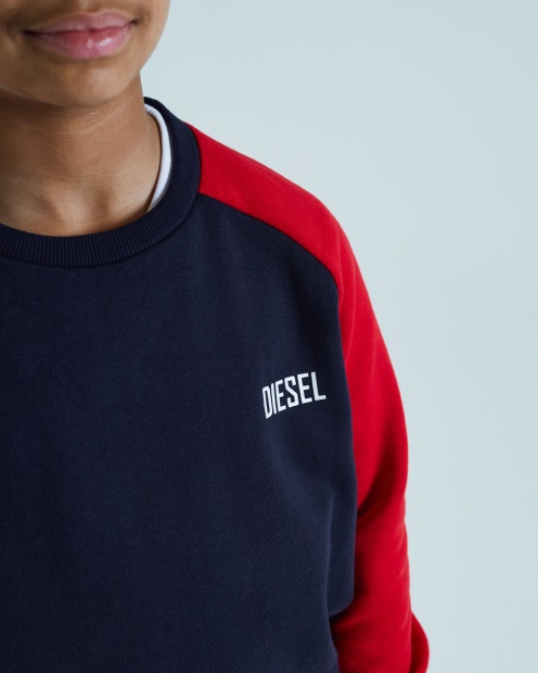 Irving Sweater Navy/Red Diesel UK Grey