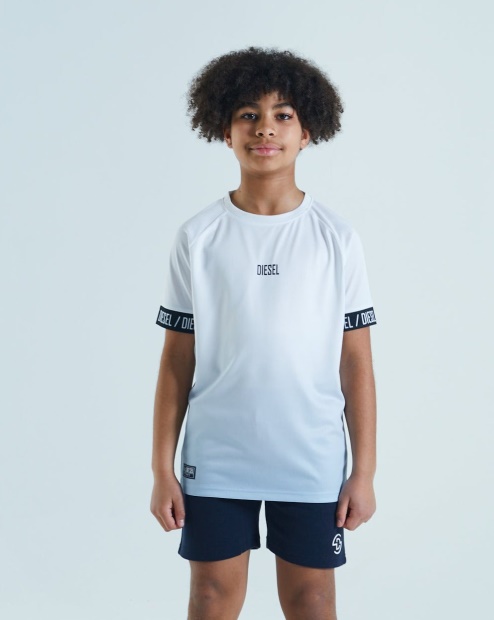 Diesel UK Jack Dip Dye Tee White/Sky Blue Navy