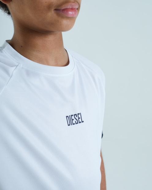 Diesel UK Jack Dip Dye Tee White/Sky Blue Navy
