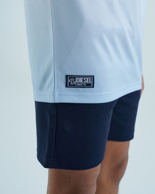 Diesel UK Jack Dip Dye Tee White/Sky Blue Navy