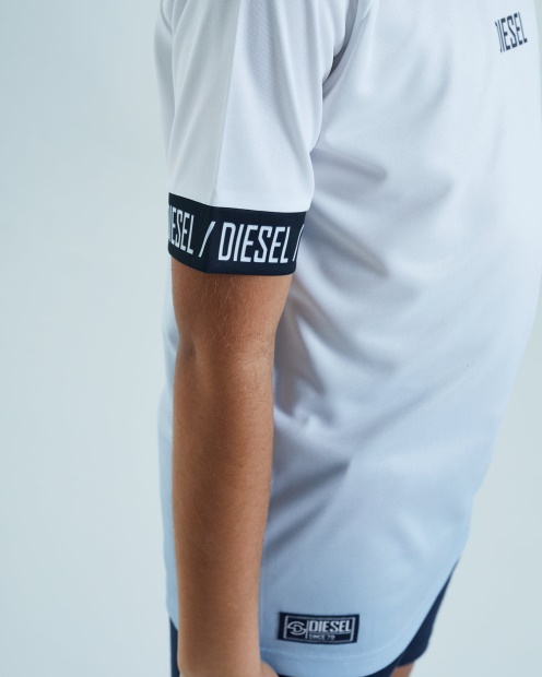 Diesel UK Jack Dip Dye Tee White/Sky Blue Navy