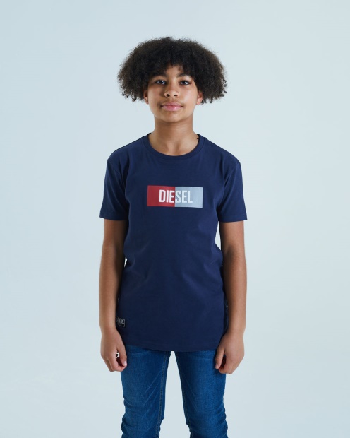 White Gannon Tee Navy Diesel UK