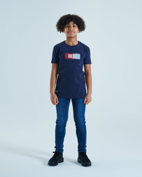 White Gannon Tee Navy Diesel UK