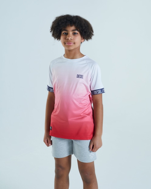 Diesel UK Farley Tee White/Red Navy