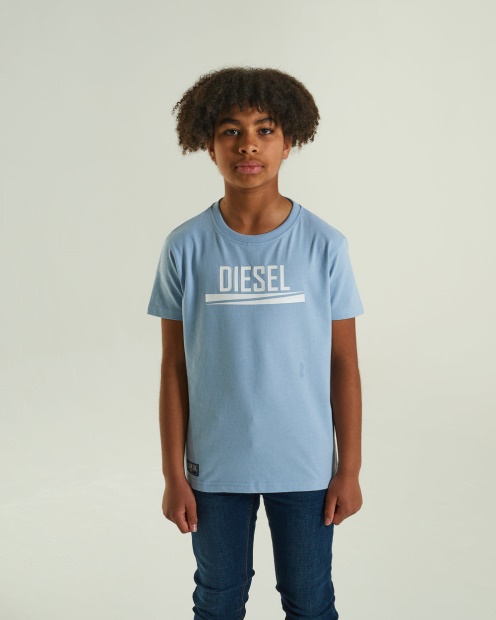 Diesel UK Shawn Tee Sky Blue Melange Pink