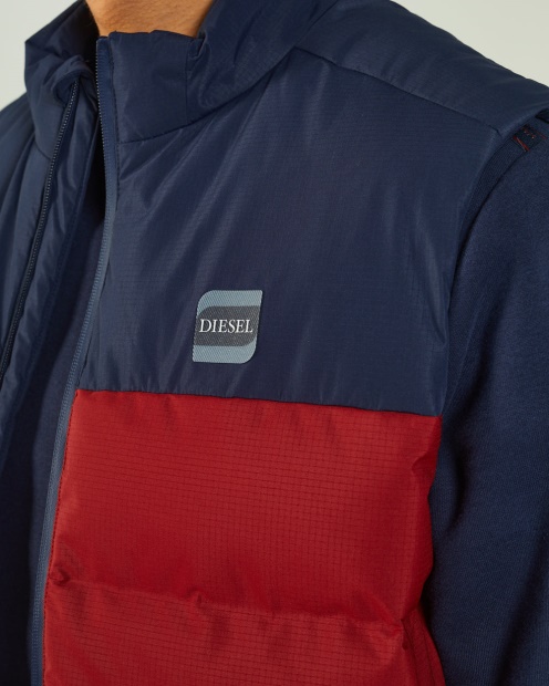 Gaston Gilet Red Dahlia Diesel UK Blue