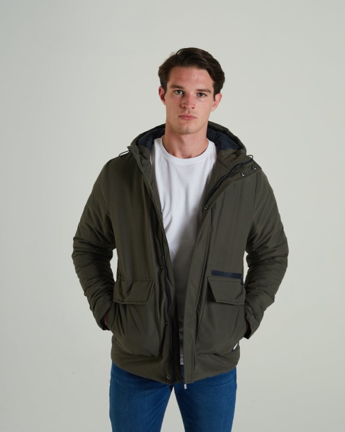 Bronson Parka Jacket Combat Green Diesel UK White