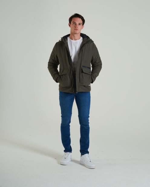 Bronson Parka Jacket Combat Green Diesel UK White