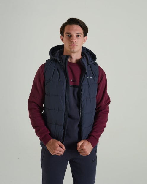 Diesel UK Oriel Gilet Thunder Grey White