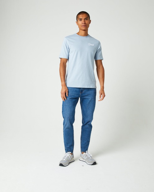 Diesel UK Dakota Tee Blue Fog Red