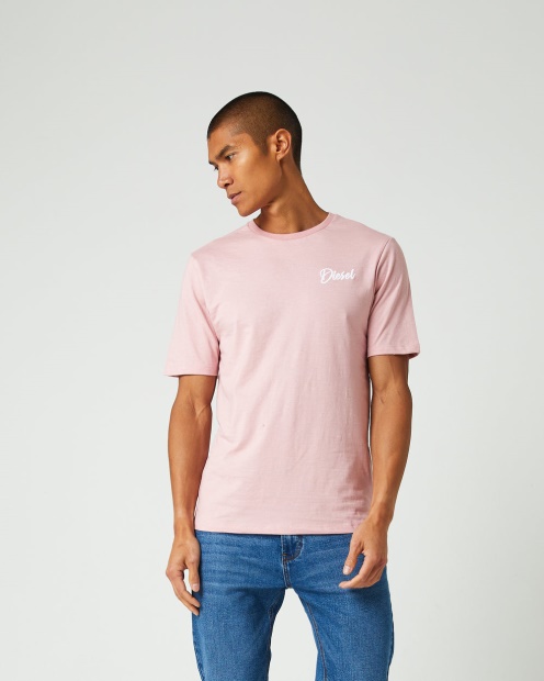 Blue Dakota Tee Cherry Pink Diesel UK
