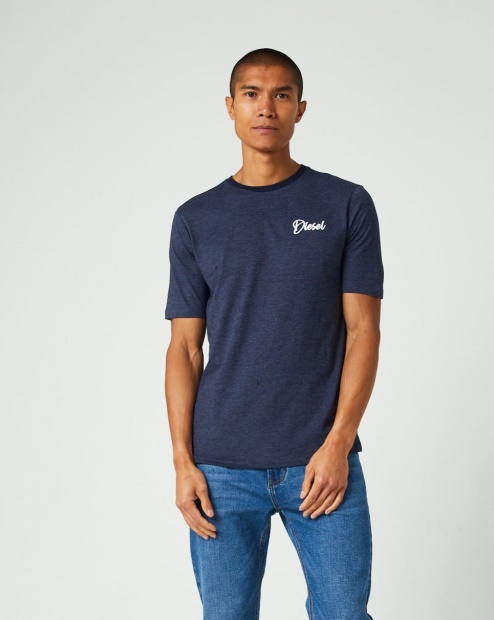 Diesel UK Dakota Tee Navy Blazer Pink