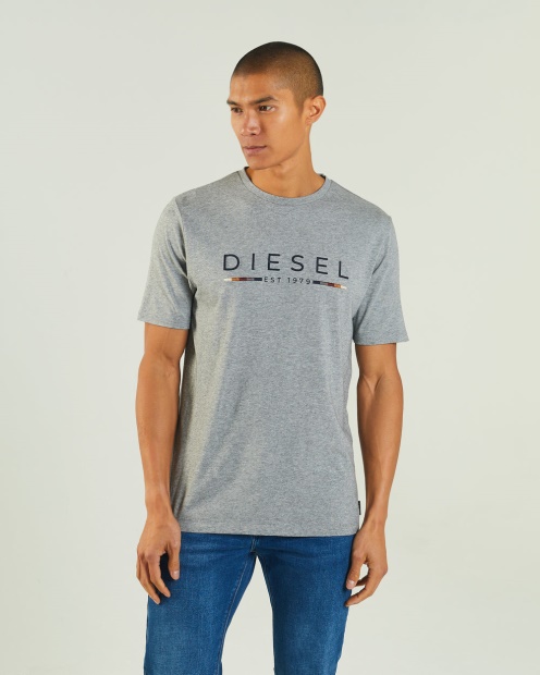 Diesel UK Fabriccio Tee Grey Marl White