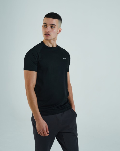 Diesel UK Aaro Tee New Black Red