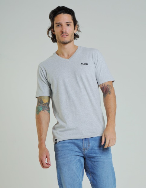Navy Diesel UK Basic Scott V Neck Pebble