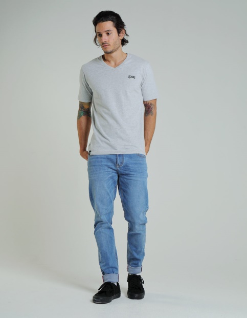 Navy Diesel UK Basic Scott V Neck Pebble