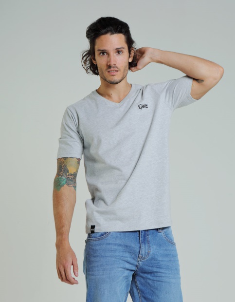 Navy Diesel UK Basic Scott V Neck Pebble