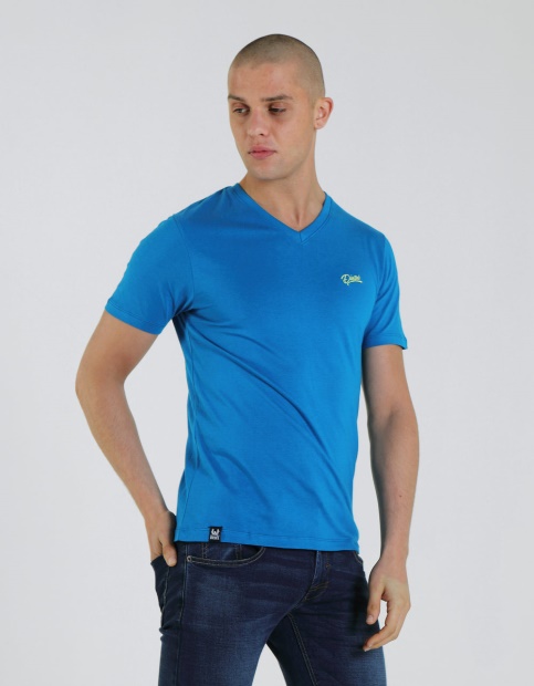 Basic Scott V Neck In Mykonos Blue Diesel UK Light Grey