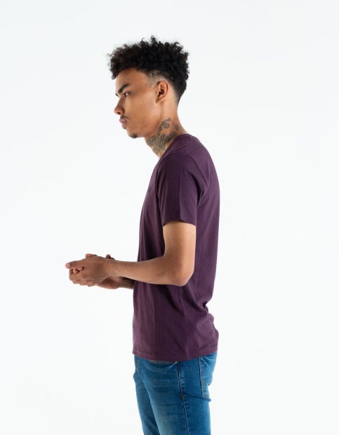 Diesel UK Basic Scott V Neck Tee Black Cherry Blue